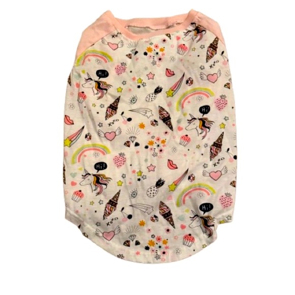 Top Paw Dog Pjs Unicorn Pink Rainbows Stars and Hearts Size Large PRE OWNED - Picture 1 of 4